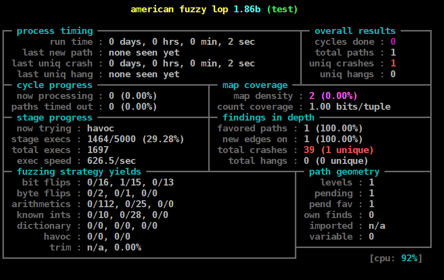AFL progress GUI